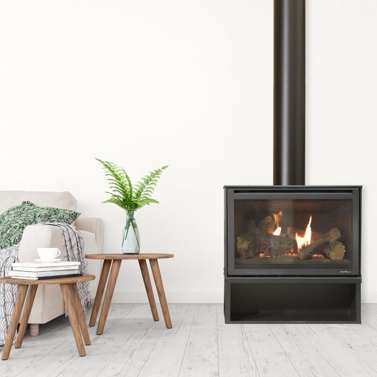 The i30X firebox is enclosed in a minimalistic mild steel casing designed to give less frame and more flame.