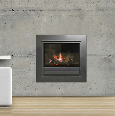A Heat & Glo Inbuilt Gas Fireplace