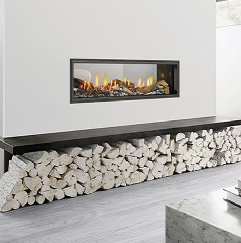 Heat & Glo Mezzo 1300 double sided gas fireplace