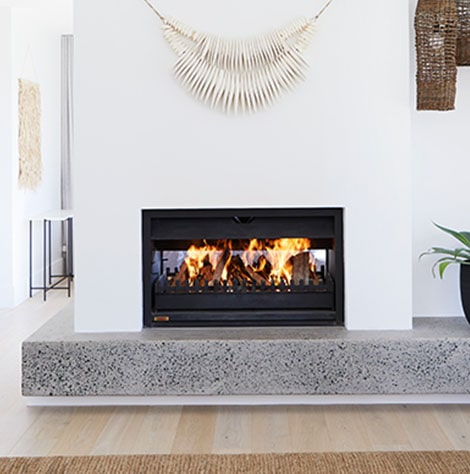 double sided wood fireplace by Jetmaster